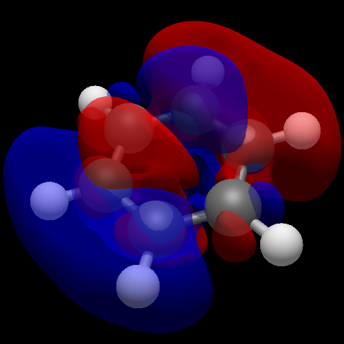 Molecular orbital isosurfaces in Avogadro 2