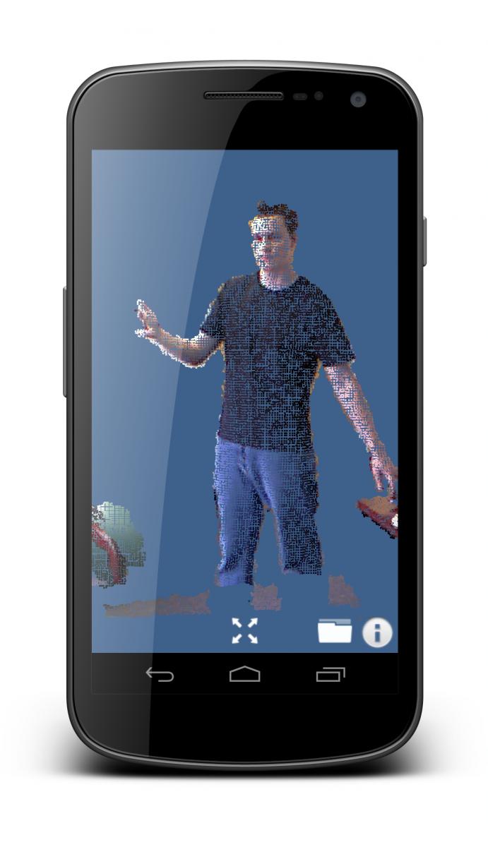 A point cloud displayed in KiwiViewer on Android mobile phone