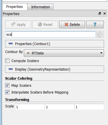 Searching on Properties Panel