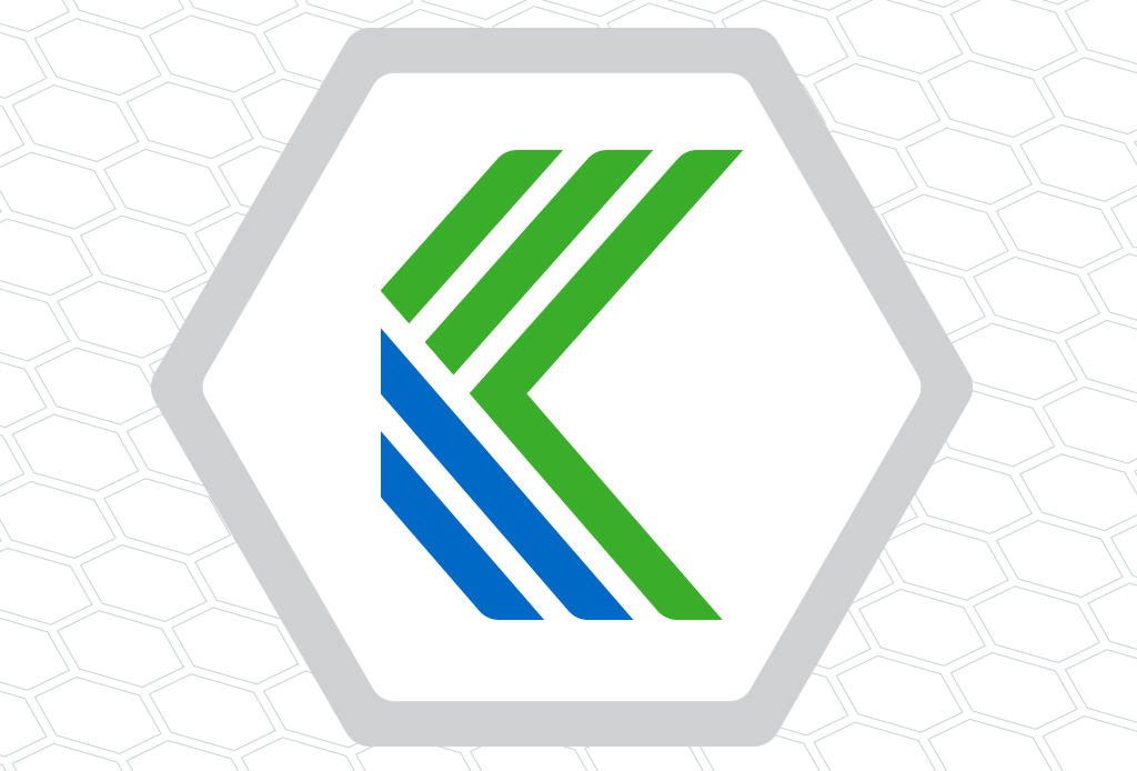 Kitware Logo with hexagons in the background