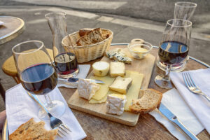 Cheese and wine