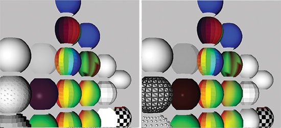 VTK renders with OpenGL (left) and OSPRay (right).