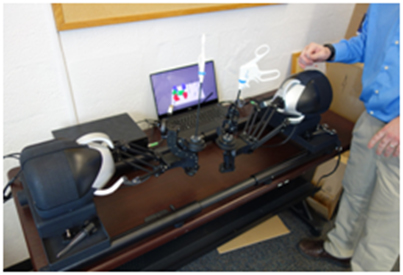 The new haptic device for VBLaST provides trainees with a more realistic environment. 