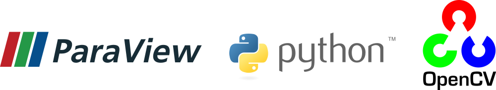 ParaView, Python and OpenCV logos