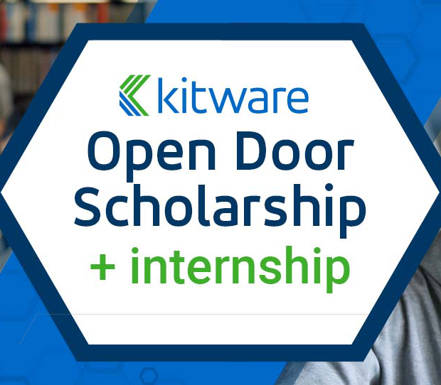 Graphic for Kitware's Open Door Scholarship and Internship
