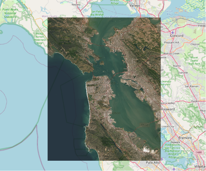 raster image dataset on an interactive slippy map
