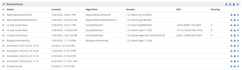 Figure 2: Annotation metadata can be displayed in lists to see details about machine-generated annotations efficiently.