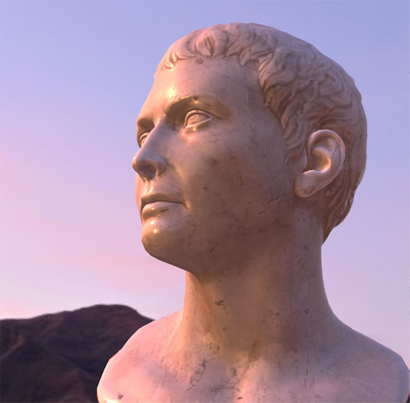 Computer visualization of a marble statue