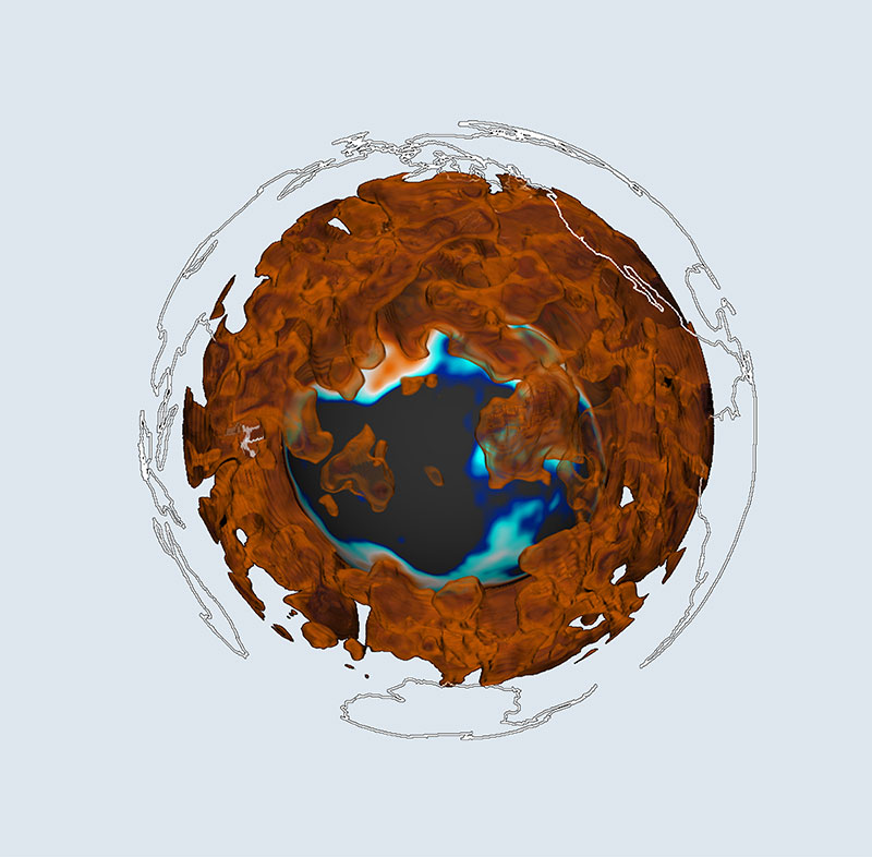 Unknown computer visualization of a ball with some kind of mapping around it.