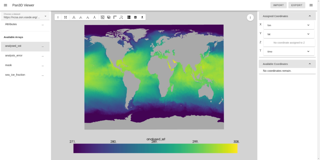Sea Surface Temperatures Visualized in Pan3D