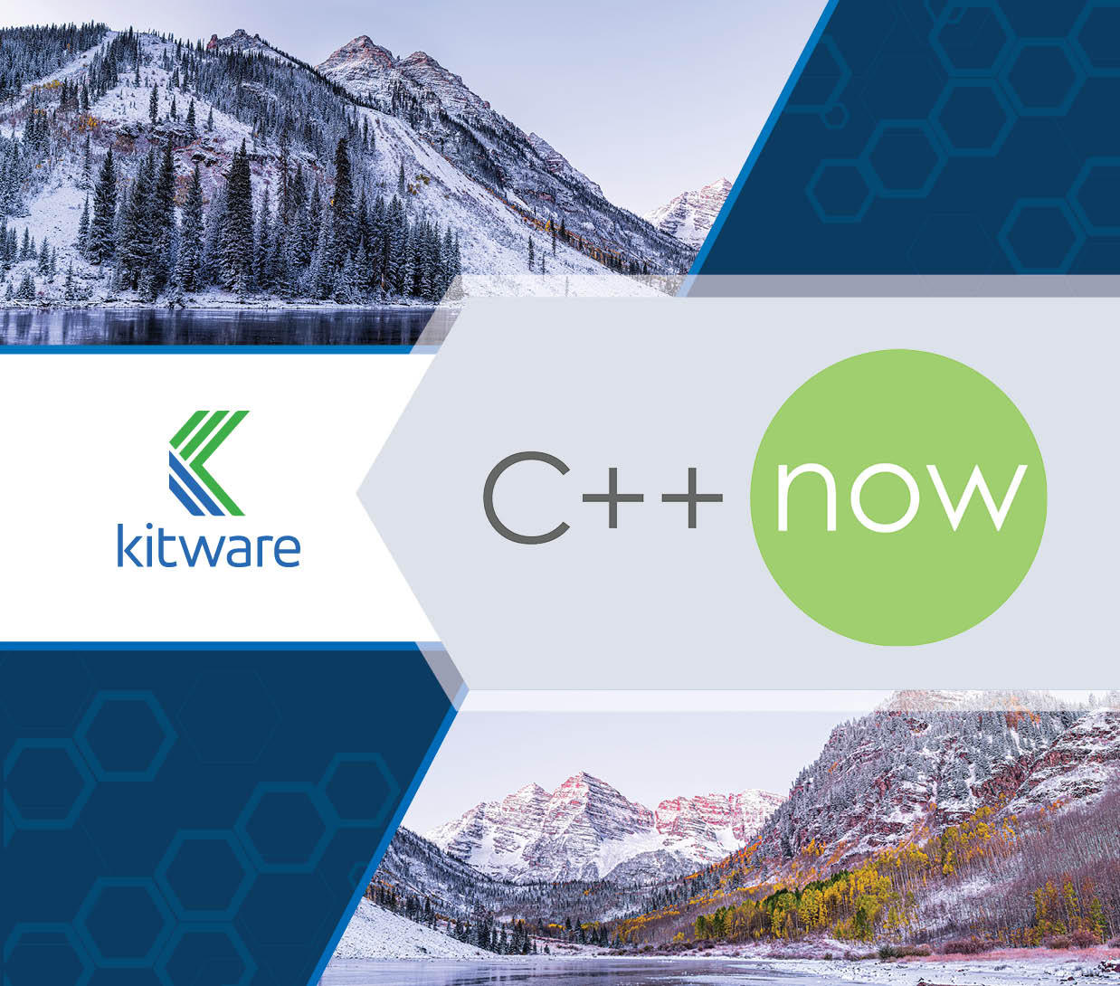 Kitware logo with the C++ Now conference logo