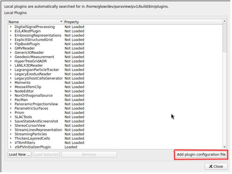 Reducing the temporal impact of loading plugins in ParaView