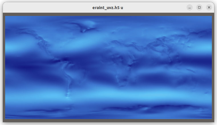 Figure 2: Grib, HDF5 CF Convention, Zarr and COG files visualized in VTK using XarrayCFReader. The images show from left to right, top to bottom: eastward wind component for the entire earth, 2 meter resolution temperature in Kelvin over UK and Ireland; Surface air temperature in Celsius for Africa; and land usage map around Lake George, NY.