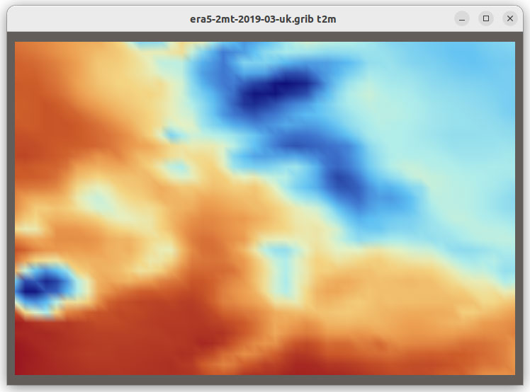 Figure 2: Grib, HDF5 CF Convention, Zarr and COG files visualized in VTK using XarrayCFReader. The images show from left to right, top to bottom: eastward wind component for the entire earth, 2 meter resolution temperature in Kelvin over UK and Ireland; Surface air temperature in Celsius for Africa; and land usage map around Lake George, NY.