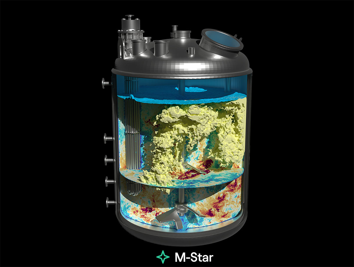 Visualization of a container with gasses in it. By M-Star