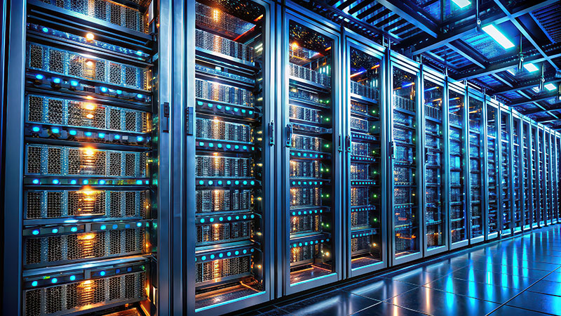 Series of servers in a data center