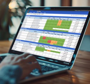 Laptop with software running