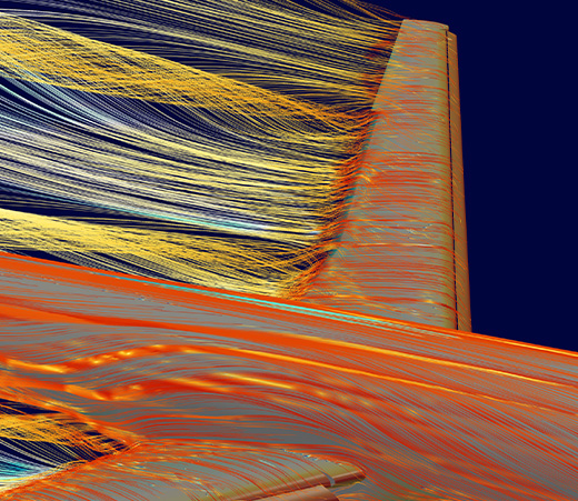 Simulation of airflow over a wing