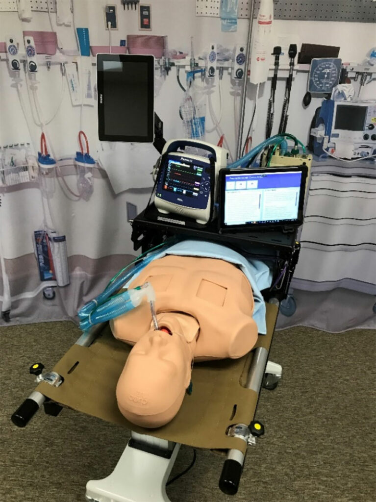 Human manican on a ventilator