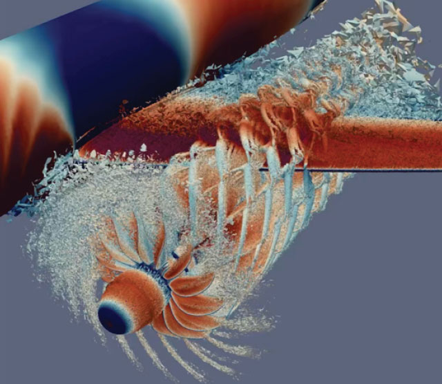 Visualization of an airplane engine
