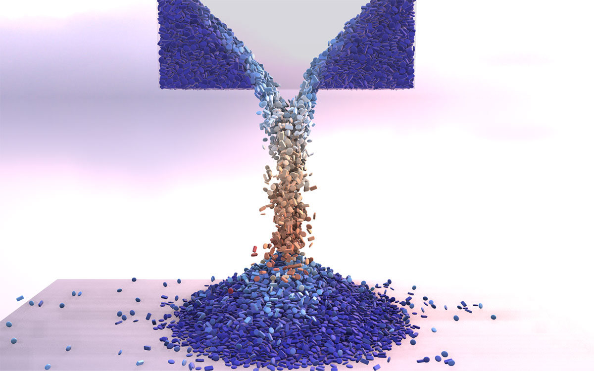 Visualization of items falling