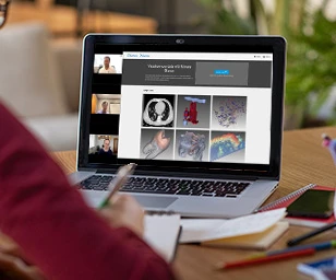 Laptop showing training videos.