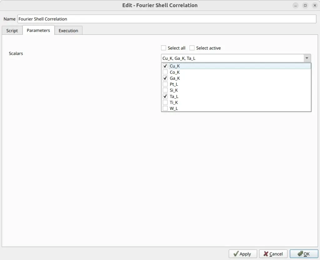 Selecting the subset of scalar arrays a transform should process.