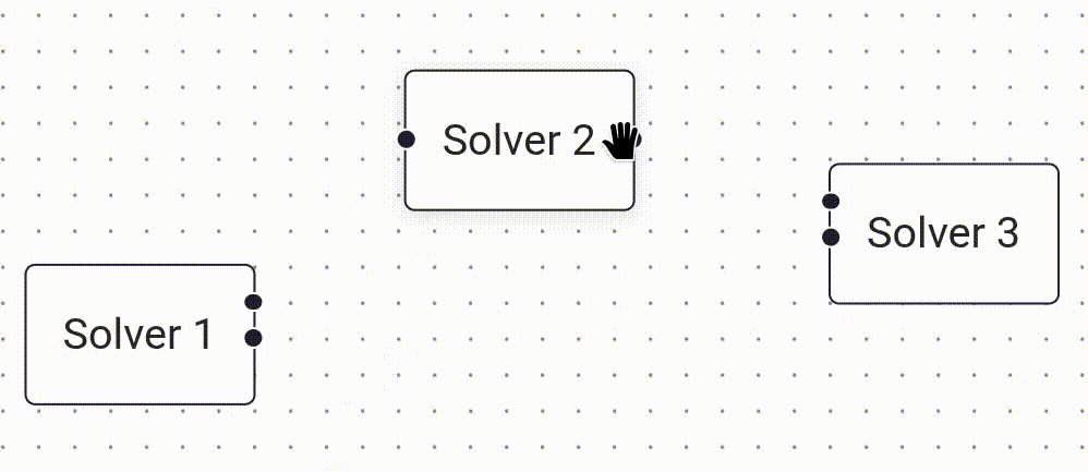 Gif showing three nodes being linked together by the user using the mouse.